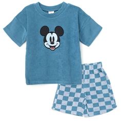 Get ready for a day filled with Disney magic in this stylish Disney tee and shorts set! This cool short sleeve shirt and shorts set features fun artwork your kid will be excited to wear, with iconic characters like Mickey Mouse, Simba from The Lion King, and Lightning McQueen from Cars. Made of a soft loop terry material that keeps your child comfortable, this fashionable Disney outfit is perfect for all day adventure and play! Size: 3T.  Color: Blue.  Gender: male.  Age Group: kids. Boys Disney World Outfits, Mickey Mouse Outfit For Boys, Disney Outfits For Boys, Toddler Boy Disney World Outfits, Men Disney Outfits, Mens Disney Outfit, Boys Disney Outfits, Toddler Boy Disney Outfit, Boy Disney Outfits