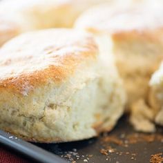 some bread is sitting on top of a pan