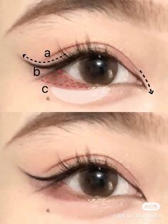 Douyin Makeup Tutorial Eye, Douyin Eye Makeup Tutorial Step By Step, Korean Eyeliner Tutorial, Douyin Eyeliner, Douyin Makeup Eye, Korean Makeup Eyes, Douyin Eye Makeup, Korean Style Makeup, Douyin Makeup Tutorial