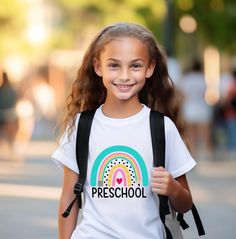 Personalized Back To School Shirt,First Day of School Shirt,Custom Back To School Shirt,Back to school gift,Personalized Preschool Shirt Celebrate your little one's monumental milestone with our charming Preschool back to school Shirt, perfect for commemorating the "First Day of Pre-K First Day of School Gifts". This adorable tee, featuring a playful design and is a delightful Gift for a Teacher Shirt. Whether worn by proud  Preschool Teacher T-shirt, this personalized shirt adds a touch of fun White School Spirit Shirt For School, White School Spirit Shirt, White School Spirit T-shirt, Cute School Shirt With Name Print, Cotton Shirt For End Of School Year, Multicolor School Spirit T-shirt For School Events, Back To School T-shirt With Name Print, Educational T-shirt For Back To School Events, Educational T-shirt For School Events And Back To School