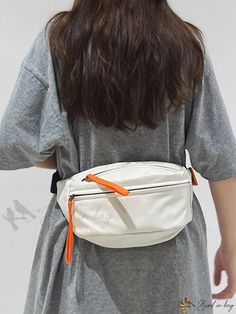 Bird in Bag - Womens Street Style Casual Unisex Hip-Hop Waist Bag Chest Bag Shoulder Bag Fanny Pack Large Capacity White Chest Bag For School, Trendy Large Capacity Belt Bag For School, White Large Capacity Chest Bag For Daily Use, White Canvas Bag With Mobile Phone Pocket For Travel, White Canvas Travel Bag For Mobile Phone, White Travel Canvas Bag For Mobile Phone, Large Capacity White Travel Pouch, Casual Pouch Chest Bag With Pockets, Casual Chest Pouch Bag With Pockets