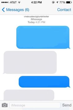 two messages are being shared on an iphone or ipad, one is blue and the other is white