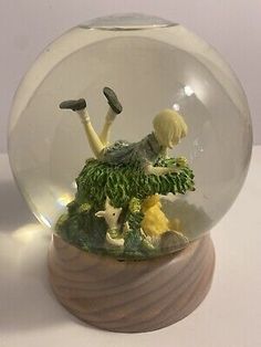 a glass ball with a figurine in it