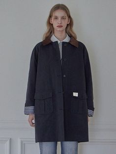 Composition : cotton 62% nylon 38%Country of Origin : Republic of Korea Navy Cotton Outerwear With Patch Pockets, Navy Cotton Outerwear For Work, Trench Coat, Jackets & Coats, Composition, Navy, Clothes For Women, The Originals