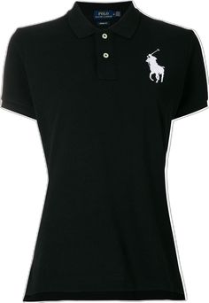 Classic Collared Polo Shirt With Logo, Black Collared T-shirt With Embroidered Logo, Designer Collared Polo Shirt With Logo, Black Classic Polo Collar T-shirt, Classic Black Polo Collar T-shirt, Designer Black Polo Shirt With Embroidered Logo, Classic Black Collared Polo Shirt, Collared Polo Shirt With Embroidered Logo, Black Designer Polo Shirt With Collared Neckline