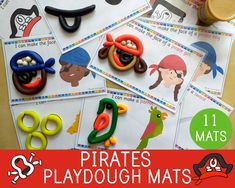 pirate playdough mats for kids to practice counting and matching numbers with their own hands