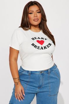 Available In White. Baby Tee Crew Neck Short Sleeve Graphic Detail Cropped Stretch Disclaimer: Due To The Printing Process A Difference In Saturation May Occur. Each Garment Is Unique. 95% Cotton 5% Spandex Imported | I Love Breaking Hearts Tee Shirt in White size XL by Fashion Nova Heart Tee Shirt, White Baby Tee, Tops And Bottoms, Heart Tee, Promotional Events, White Fashion, Baby Tee, Infant Tees, Printing Process