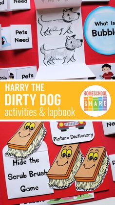 harry the dirty dog activities and lapbook for kids to learn how to use them