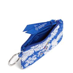 Our popular Zip ID Case is now combined with our Lanyard for the ultimate in hands-free organization. Keep ID, credit cards, cash, coins, etc. in the compact case and then loop the Lanyard around your neck. Official Collegiate Licensed Product Compact case with key ring ID window Interior compartment for cards and cash Attached lanyard for hands-free use Zip closure. Vera Bradley Collegiate Zip ID Lanyard Women in Royal/White Rain Garden with University of Kansas Logo Royal Blue Accessories, Notre Dame Logo, Window Interior, Id Lanyard, Backpack Lunch Bag, Duffel Bag Backpack, University Of Kansas, Blue Accessories, Rain Garden