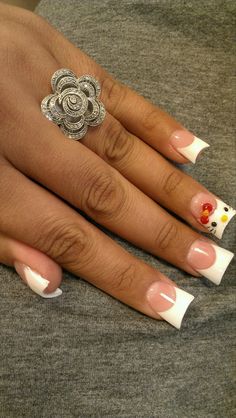 French Tip Duck Nails Short, Duck Nails Y2k, Flare Acrylic Nails, Chica Chola, Flare Nails, Punk Nails, Moon Nails