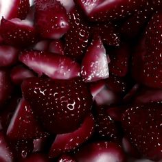 closeup of strawberries with water droplets on them