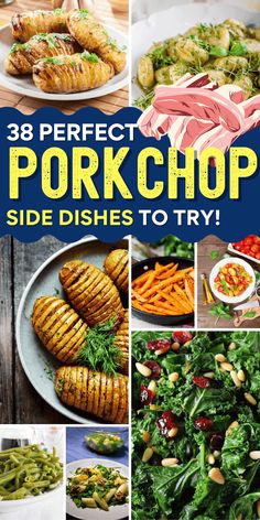 the cover of 33 perfect pork chop side dishes to try