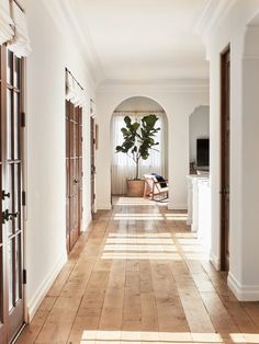 the hallway is clean and ready for guests to use