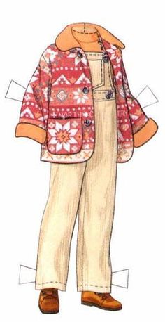 a drawing of a woman's jacket and pants