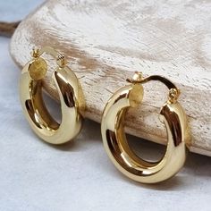 Must have earrings. 24K Gold Plated mini size hoop earrings.    It will not change color and they are hypoallergenic, lead, nickel free. Tarnish resistant and waterproof, perfect for everyday wear. ♡ FREE Shipping for all orders in the United States. Diameter Size: 2cm/1inch The earrings will be packed in a beautiful gift box. Thank you for visiting my shop. Gold Chunky Round Earrings, Chunky Small Hoop Earrings As Gift, Gold Chunky Small Hoop Earrings, Gold Chunky Earrings As Gift, Chunky Small Hoop Gold Earrings, Gold Chunky Earrings For Gift, Chunky Huggie Earrings Gift, Chunky Small Hoop Earrings For Gift, Chunky Gold Hoop Earrings