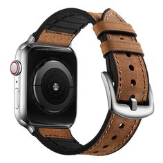 PRICES MAY VARY. What You Get: 1 x Compatible with iWatch Band (fit for 49mm 45mm 44mm 42mm, No Watch included). Fit Wrist Size: Fits 6.5"-8.8" (165mm-225mm) wrists. Compatible with Apple Watch 49mm 45mm 44mm 42mm ALL Models, including: Ultra 2 / Ultra / Series 9 / Series 8 / Series 7 / Series 6 / Series 5 / Series 4 / Series 3 / Series 2 / Series 1 / SE2 / SE / Sport. Unique Design: The watch band’s outer surface is made of high quality genuine leather and the back is nature black silicone rubb Apple Watch 42mm, Unique Bands, Black Camel, Brown Silver, Apple Watch Band, Brown Gold, Apple Watch Bands, Smartwatch, Watch Band