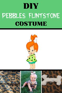 the diy pebbles flintstones costume is perfect for any child's halloween party