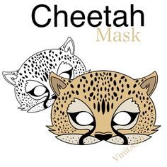 a cheetah mask with two cats on it's face and the words cheetah