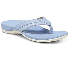 Stay stylishly supported all summer long in these chic thong sandals. From Vionic®. Heel Pain, Thong Sandals, Powder Blue, Fashion Shoes, Sandals, Heels, Blue