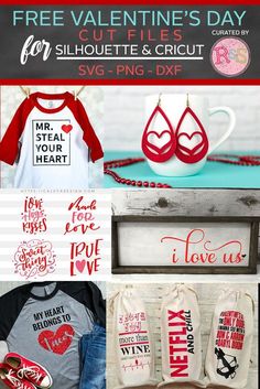 valentine's day svg bundle for silhouettes and cricut with free cut file