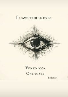 i have three eyes two to look one to see