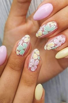 Spring isn't complete without floral goodness! Picture vibrant pink and sunny yellow blooms dancing across your nails against a soft pink backdrop. It's like a garden party on your fingertips, adding a touch of feminine charm to your look. Classic French Nails, White Tips, Pink Backdrop, Nail Fashion, Sunny Yellow, Pink And Yellow