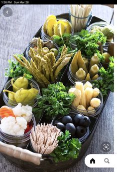 a tray filled with different types of food