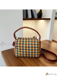 Bird in Bag - 2024 New Arrival Korean Style Womens Handbag - Adorable and Distinctive Puffer Fish-Shaped Bag, Featuring Contrasting Color Check Pattern - Versatile as a Handbag or Crossbody Bag Yellow Large Capacity Box Shoulder Bag, Portable Brown Square Box Bag, Portable Multicolor Pouch Bag, School Shoulder Bag With Top Carry Handle, Square School Shoulder Bag With Top Carry Handle, School Square Shoulder Bag With Top Carry Handle, Multicolor Portable Bag For Daily Use, Portable Multicolor Bag For Daily Use, Yellow Box Bag For Daily Use