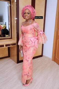 Iro And Blouse Lace Styles Latest, Buba Styles, Iro And Buba, Nigerian Lace Dress, Weddings Dress, Weddings Dresses, Dress For Ladies, Nigerian Lace Styles, Bellanaija Weddings