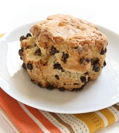 a close up of a muffin on a plate