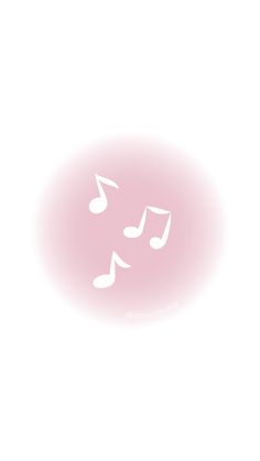 a pink circle with musical notes on it