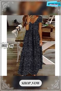 Women's Casual Dress Shift Dress Long Dress Maxi Dress White Wine Navy Blue Short Sleeve Polka Dot Pocket Spring Summer V Neck Vacation S M L Xl Xxl 3xl Casual Polka Dot Short Sleeve Maxi Dress, Casual Polka Dot Maxi Dress With Short Sleeves, Maxi Dress White, Purple Wine, Navy Blue Shorts, Color Pick, Dress Maxi, White Maxi Dresses, Long Maxi Dress