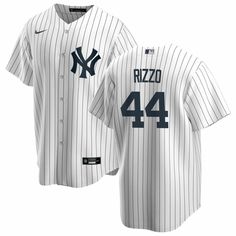 COLOR: White MATERIAL: 100% Polyester Nike Technology FIT: Athletic cut Official Anthony Rizzo name and number on back Nike logo on front chest Heat-sealed MLB Authentic Collection jock tag on left hip Button down rounded hem MLB Batterman patch on center back Officially Licensed by Major League Baseball By Nike New York Yankees Jersey, Yankees Jersey, Yankees Fan, Baseball Uniforms, Personalized Jersey, Custom Baseball Jersey, Nike Jersey, Popular Sports, Sports Uniforms