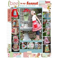 a collage of photos with aprons and aprons on them, including an image of