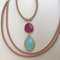 New Necklace Adjustable To Your Desired Length Between 15" And 30". (38cm - 76cm), And Can Be Worn Both Short Or Long. Brown Color Suede Cord. Ruby Gemstone Pink Raspberry Tone And Mint Tone Chalcedony Wrapped In 18k Gold Plated Bezel. Antique Tone Gold Plated Accent Beads Handcrafted In Us /Artisan Item Bundle Up And Save Even More Fast Shipping Please Review My Other Handcrafted Jewelry On Sale. Additional 10% Discount With Bundle 2+ Mint Tone, Suede Cord Necklace, Leather Beaded Necklace, Mixed Beads Necklace, Pink Raspberry, Velvet Choker Necklaces, Green Beaded Necklace, New Necklace, Witch Jewelry