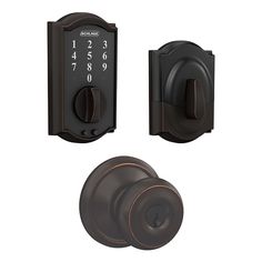 an image of a door handle and knob set for the deadlock with numbers on it