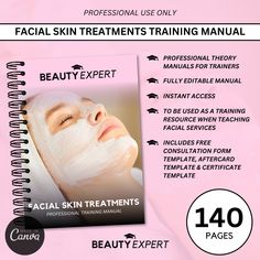 Introducing the ultimate training manual for esthetician professionals: the Facial Skin Treatments Editable Training Manual. With 140 pages of in-depth theory content, this manual is your comprehensive guide to teaching the art of Facials. But that's not all! As a special bonus, we've included free templates for a Consultation Form, Certificate, and Aftercare Card, so you can provide a professional experience from start to finish. IMPORTANT PLEASE READ: This manual is for use within your trainin Professional Facial Steps, Facial Aftercare Instructions, Skin Consultation Form, Facial Consultation Form, Dermaplaning Consent Forms, Training Academy, Facial Skin, Free Templates, Facial Care