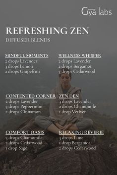 Revitalize your space and mind with our Refreshing Zen Diffuser Blends. Let the invigorating aromas create a serene and rejuvenating atmosphere. 🍃🧘‍♀️  #GyaLabs #UpliftYourEveryday #essentialoils #summerseason #amazing #soulwisdom #August #vibes #summer  #summervibes #abundance #abundancemindset #miracles #blessings #inspiration #NaturalCare #HealthyLiving #EssentialOils #woman Refreshing Diffuser Blends, Simmer Pots, Diy Room Spray, Doterra Blends, Fragrance Blends