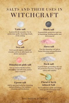 Salt in Witchcraft: Properties, Power & Uses in Magick & Spells Magic Charms Witchcraft, Salt Meaning Witchcraft, Witch Candle Spells, Honey In Witchcraft, Wednesday Magick Spells, Candles In Witchcraft, Zeniba's Cottage, Moon Magick Witchcraft, Halloween Spells Witchcraft