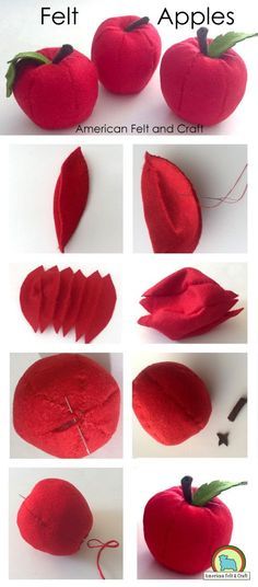 instructions to make an apple out of felt