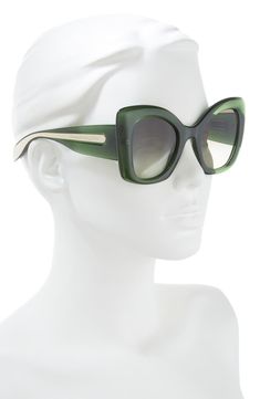 Alexander McQueen 53mm Cat Eye Sunglasses | Nordstromrack Green Polarized Acetate Sunglasses, Green Acetate Sunglasses With Polarized Lenses, Retro Green Sunglasses With Gradient Lenses, Modern Green Cat Eye Sunglasses With Gradient Lenses, Luxury Green Cat Eye Sunglasses, Green Square Frame Sunglasses With Gradient Lenses, Modern Green Cat Eye Sunglasses, Retro Acetate Square Frame Sunglasses, Retro Cat Eye Acetate Sunglasses