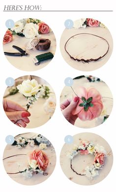 instructions to make a flower crown