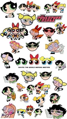 the powerpuff girls cartoon character stickers