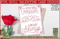 valentine's day card design with red roses