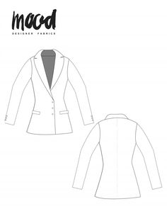 the sewing pattern for a women's blazer jacket