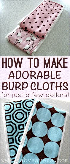 how to make adorable burpcloths for just a few dollars