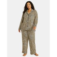 When relaxing is at the top of your to-do list and a night in is just what you need, relax into the cozy comfort of Joyspuns Notch Collar 2-Piece Pajama Set. Crafted in an ultra-soft jersey, this classic set features a button-front, notch-collar top and matching pants complete with pockets. An effortless choice for movie night, Sunday morning crosswords or catching some ZZZs. Meet Joyspun. A joyful new spin on Secret Treasures. Only at Walmart. Size: 3X.  Color: White.  Gender: female.  Age Group: adult. Plus Size Pajamas, Womens Pyjama Sets, Womens Jersey, Matching Pants, Notch Collar, Collar Top, Pajama Top, Long Sleeve Pyjamas, Notched Collar