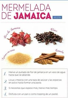 a poster with different types of spices and herbs in spanish, including cinnamons, clove