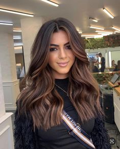 Brunette Hair With Babylights, Hair With Babylights, Long Hair 2022, Black Hair Balayage, Hair 2022, Bee Free, Dark Hair With Highlights