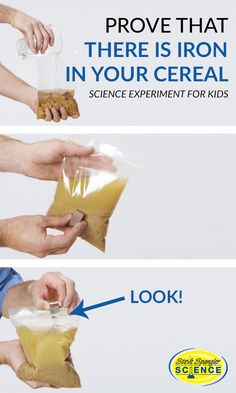 two pictures showing how to make an ice cream treat with the help of science experiments